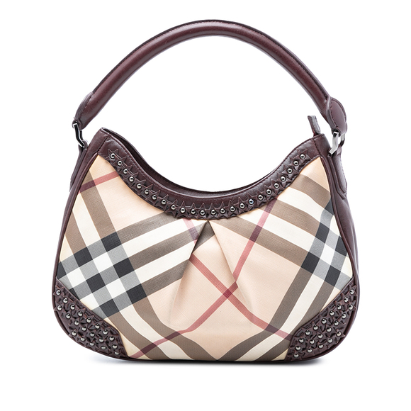 Burberry Handbags - Pre-Loved Burberry Supernova Check Coated Canvas Star Studded Hernville Hobo
